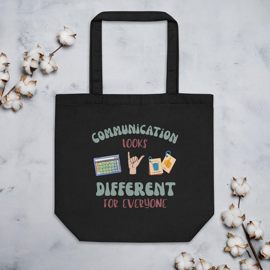 Organic Cotton SLP Tote Bag | AAC & ASL Design | Speech Therapy Bag | Therapist Gift