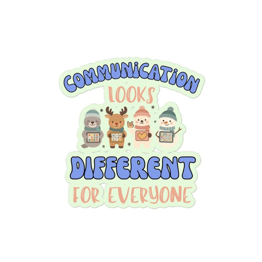 Neurodiversity Vinyl Sticker | SLP Winter Characters Decal