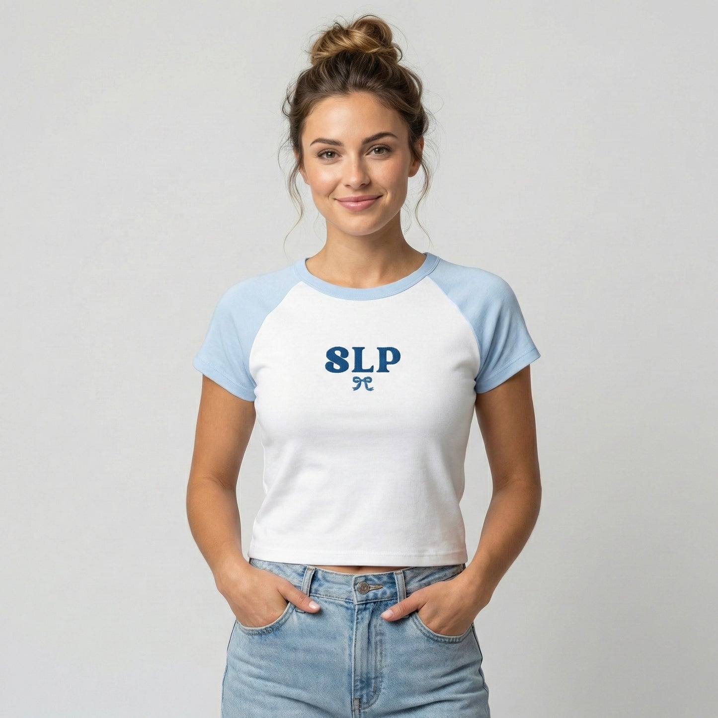 Embroidered SLP Raglan Baby Tee