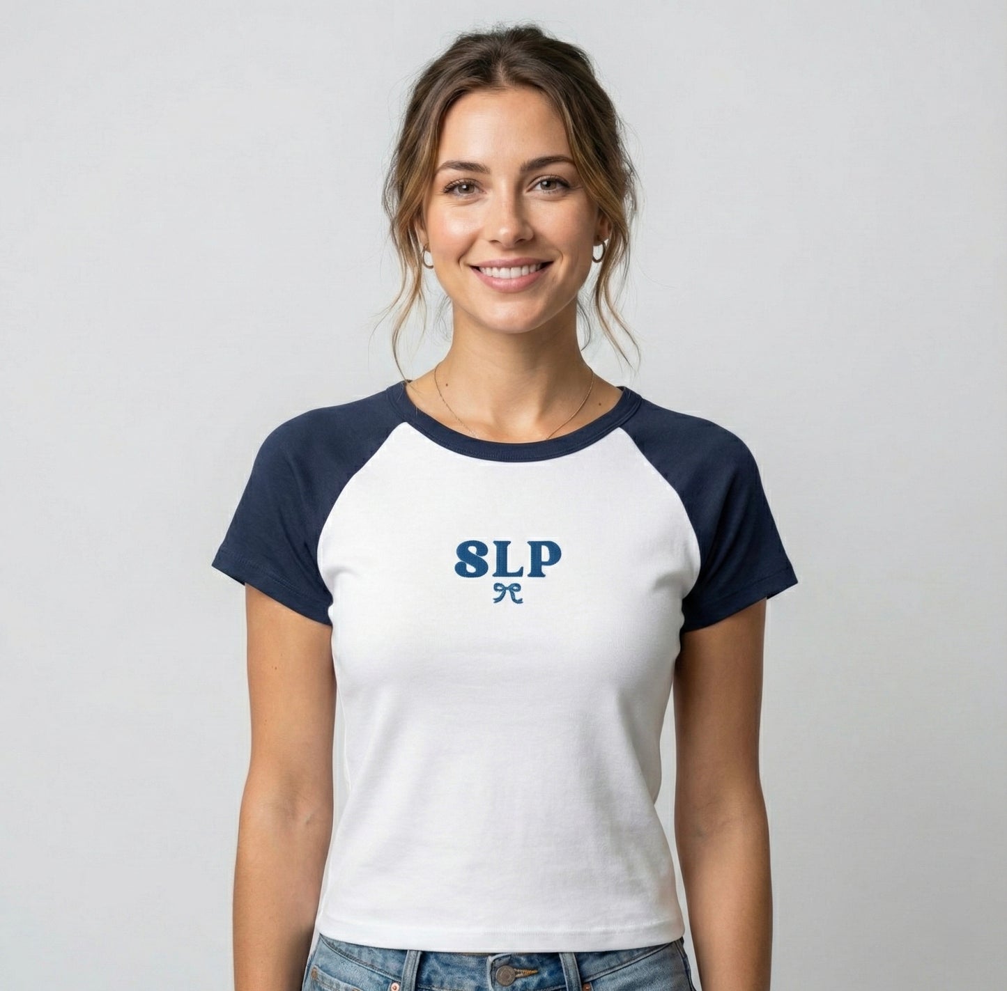 Embroidered SLP Raglan Baby Tee