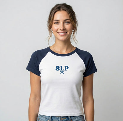 Embroidered SLP Raglan Baby Tee