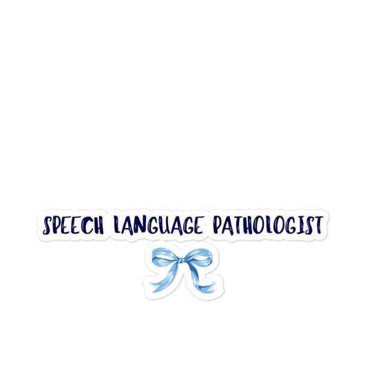SLP Sticker with Bow | Speech Language Pathologist Decal | Gingham Pastel SLP Sticker | Speech Therapist Gift | Coquette Aesthetic Sticker